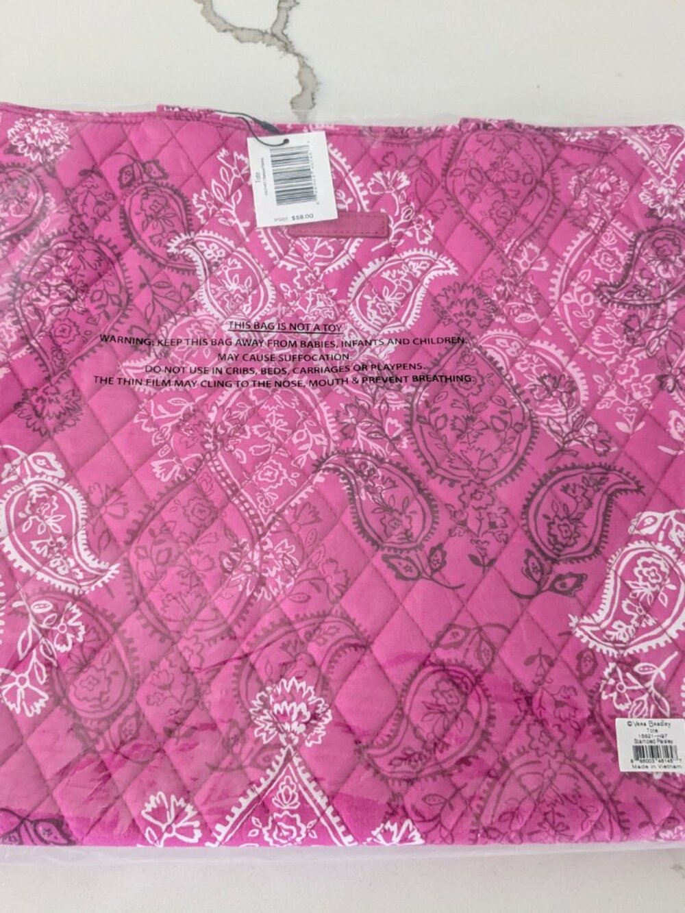 Brand New Vera Bradley Tote in Stamped Paisley fabric - Picture 5 of 6